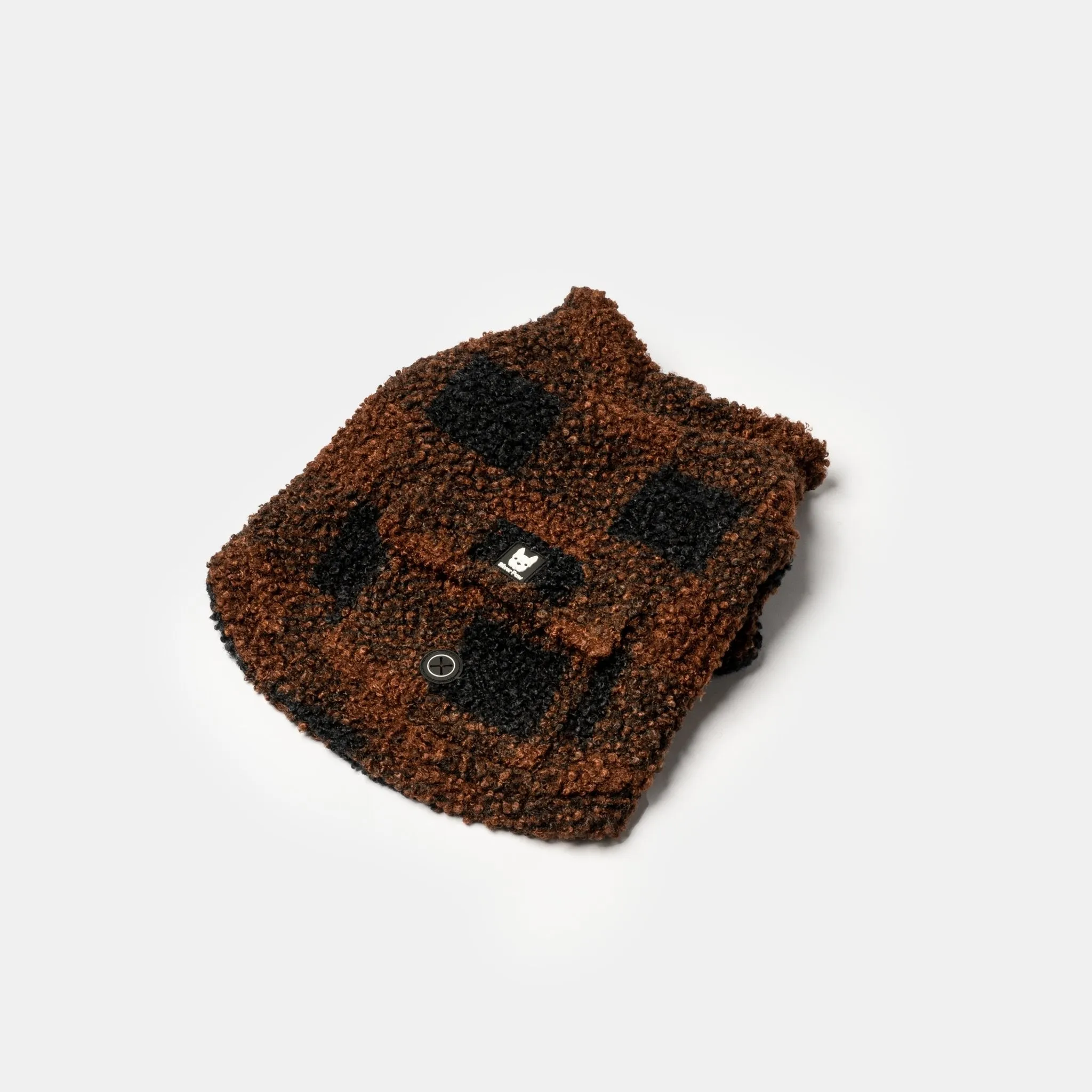 🖤 Humpfrey Dog Jacket – Printed Sherpa with Fluff-Free Velcro & Elastic Chest