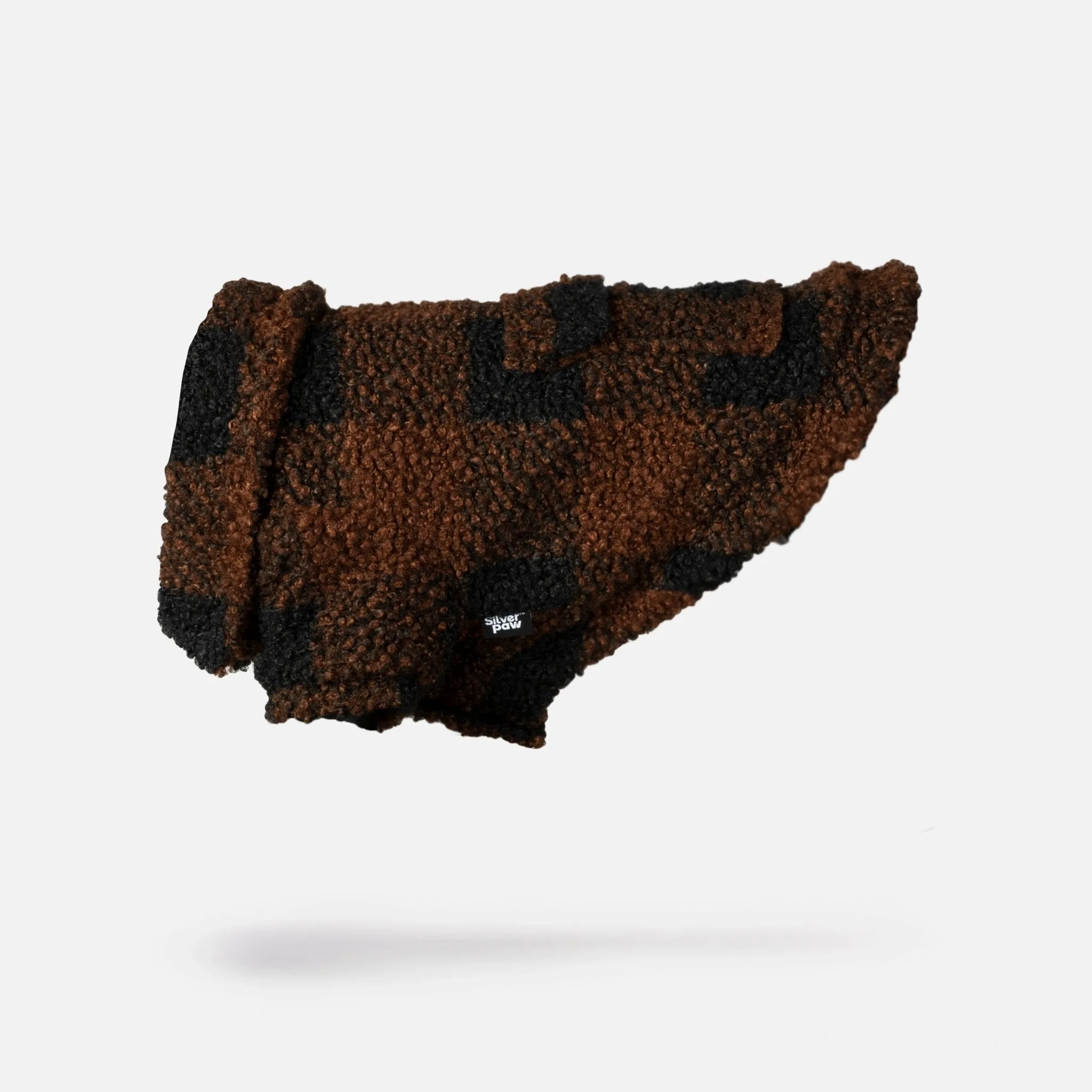 🖤 Humpfrey Dog Jacket – Printed Sherpa with Fluff-Free Velcro & Elastic Chest