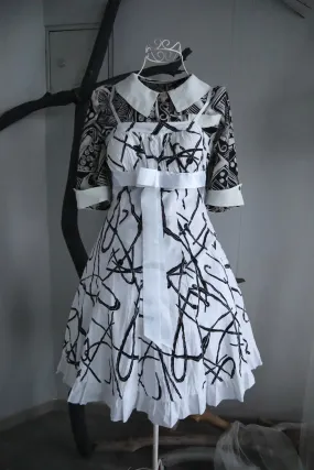 ♣︎ modern drip pattern cotton dress ♣︎