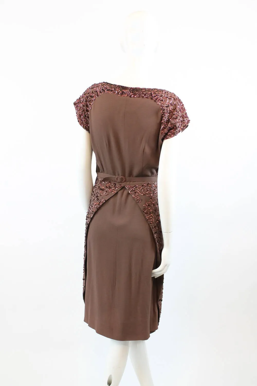 1940s BEADED sequin apron dress xs | new fall