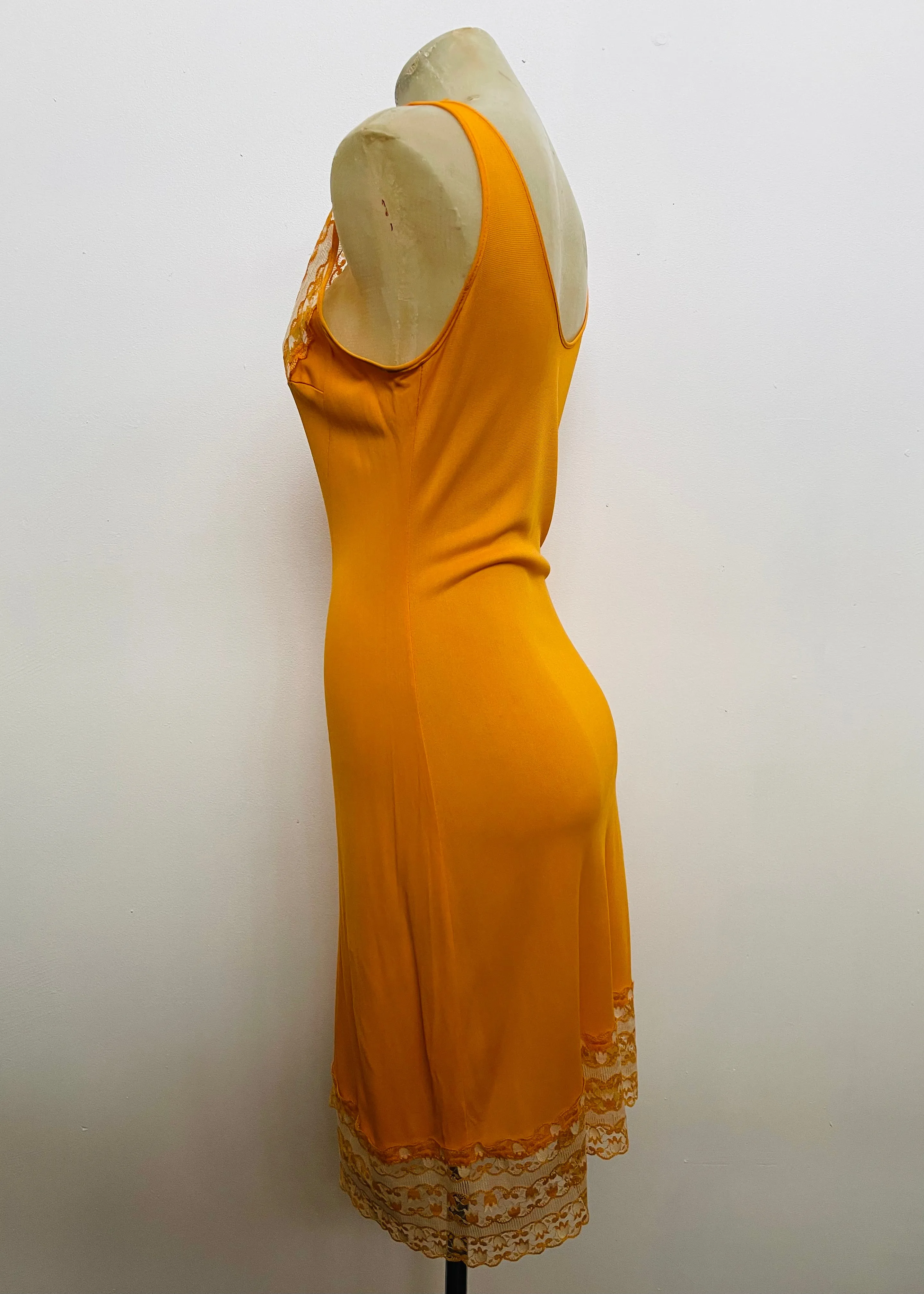 1940s Slip Tulip Motif Lace Chemise