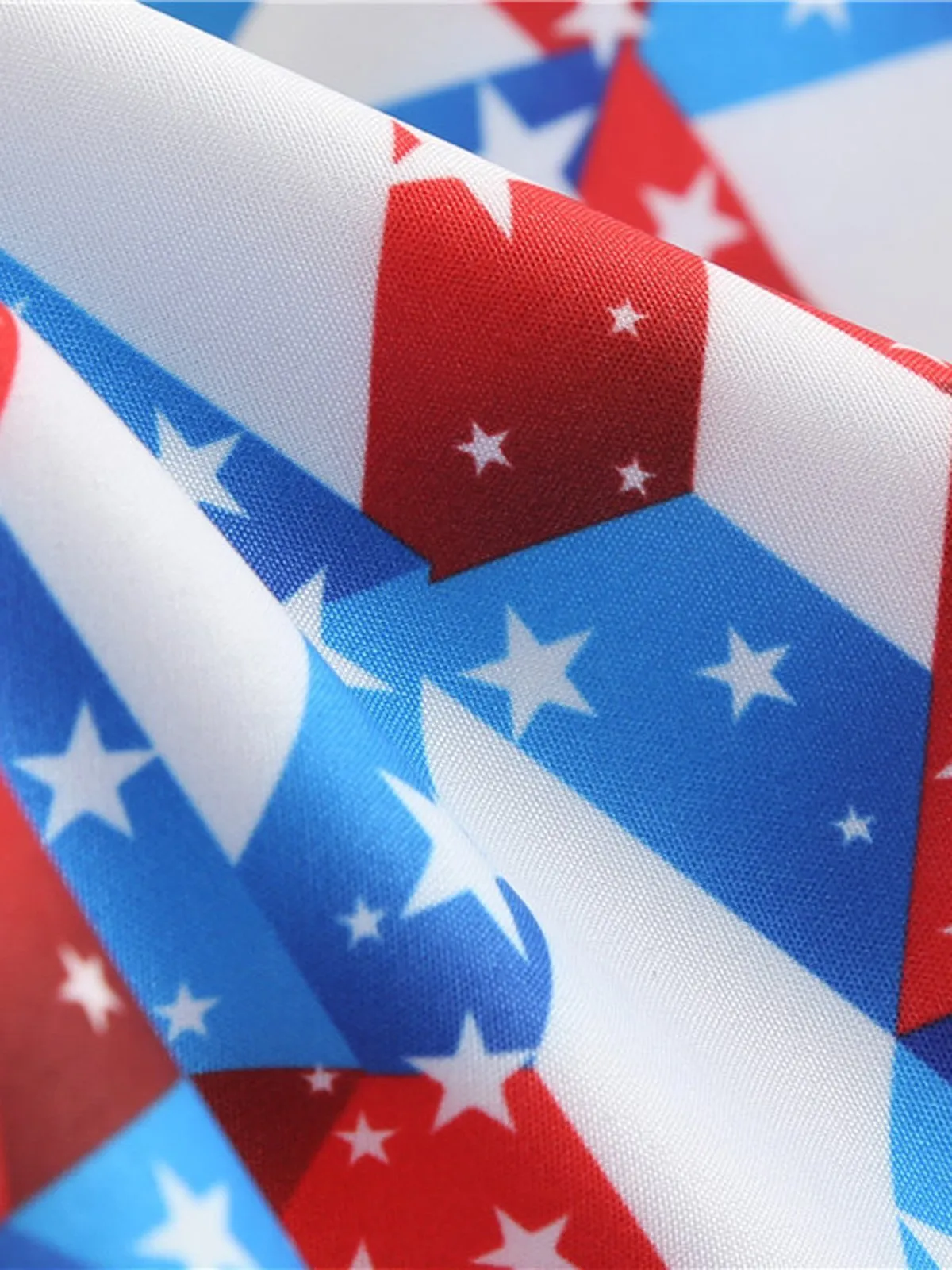 1950s American Flag Stars Belted Dress