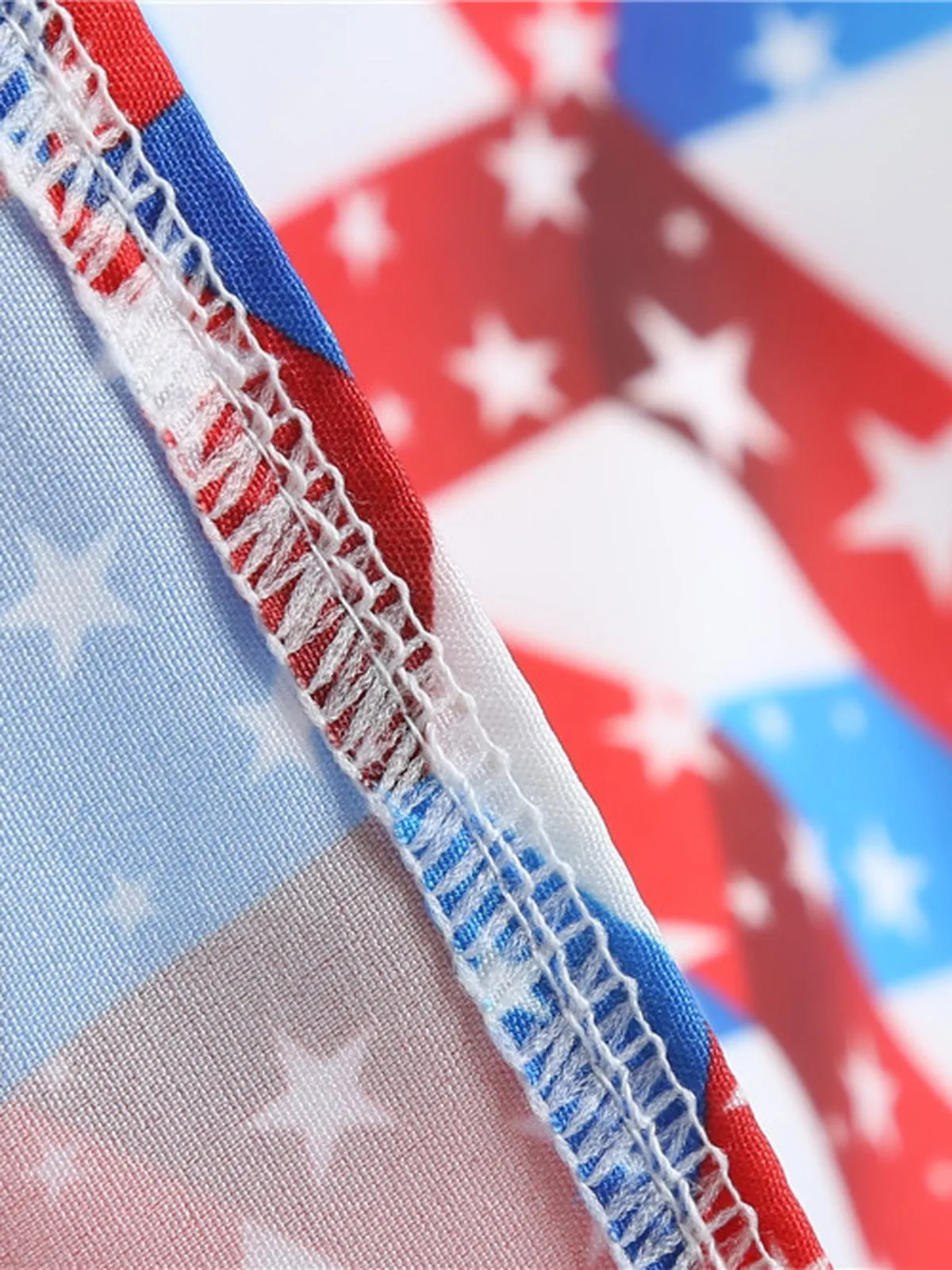 1950s American Flag Stars Belted Dress