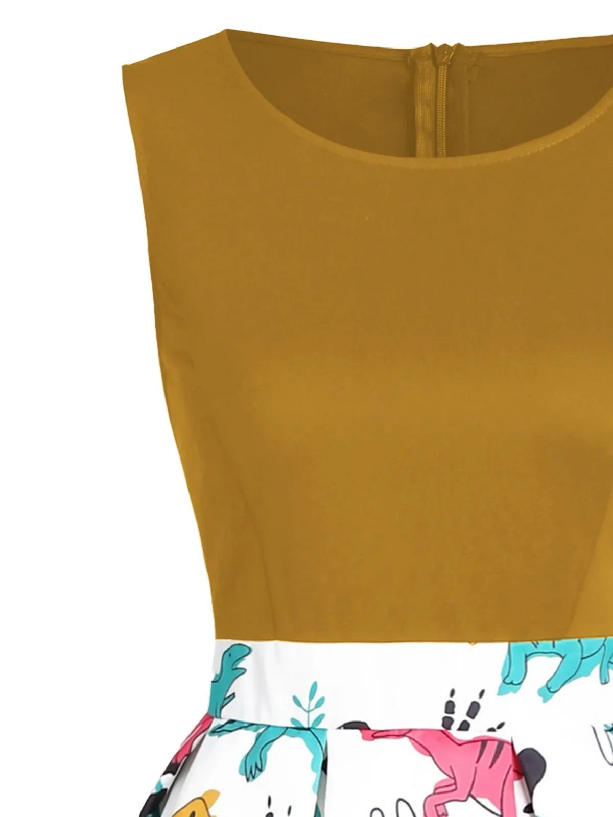 1950s Dinosaur Patchwork Swing Dress