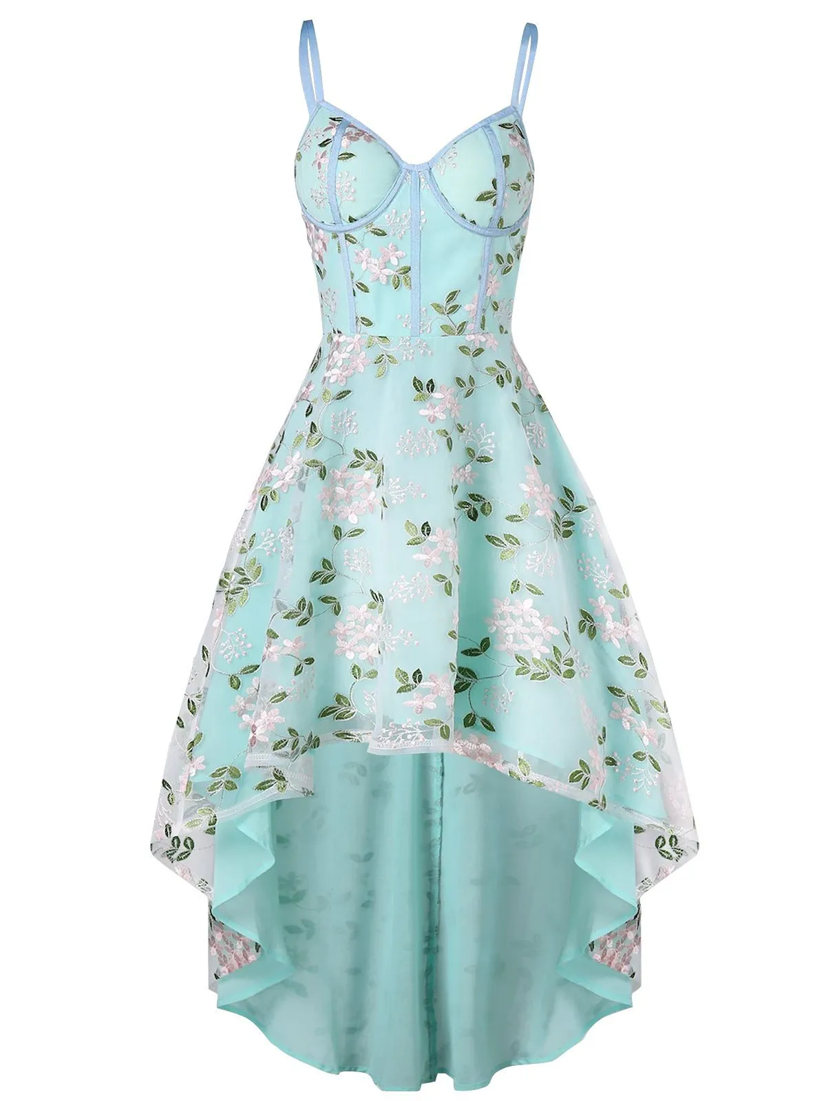 1950s Floral Embroidery Dress