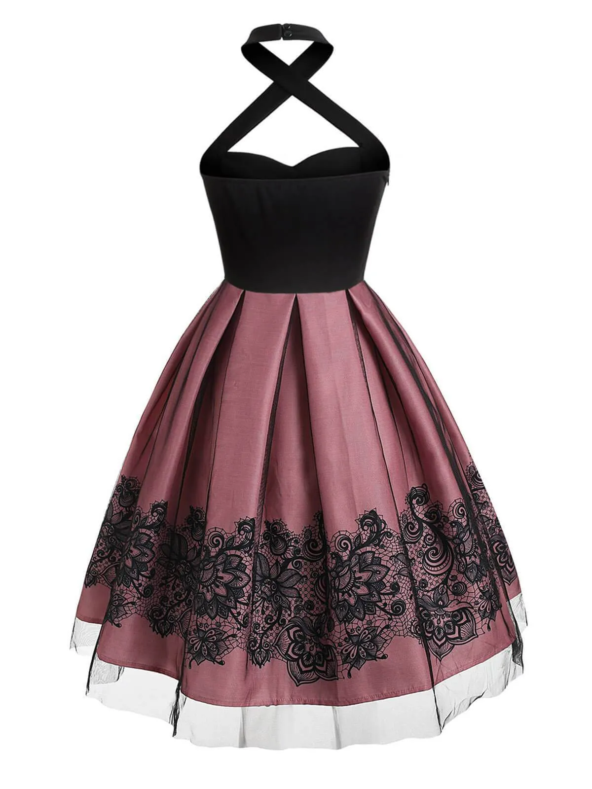 1950s Halter Patchwork Swing Dress
