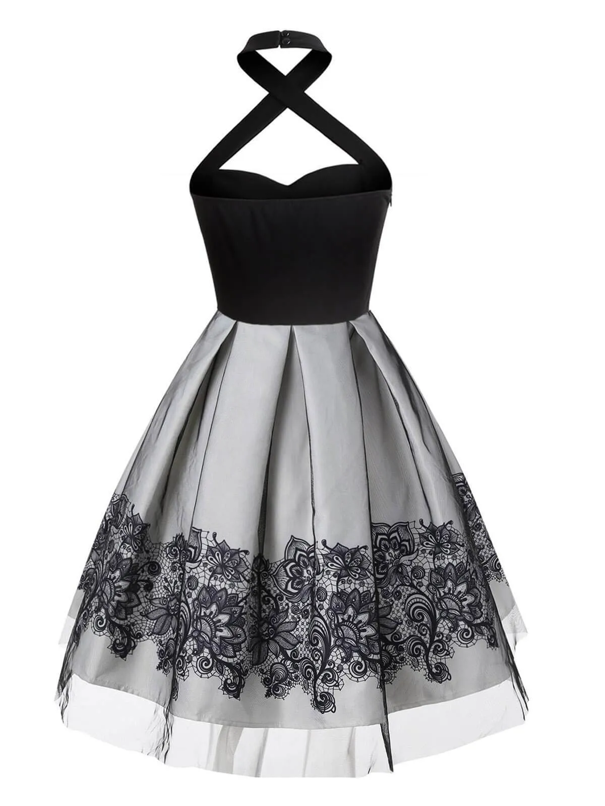 1950s Halter Patchwork Swing Dress