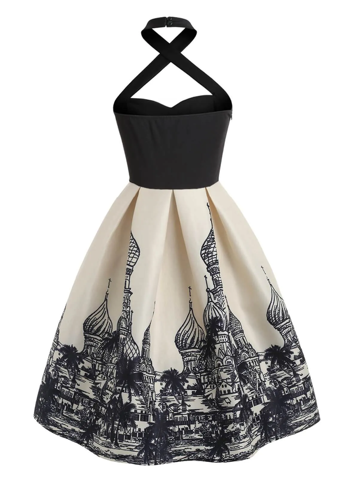 1950s Halter Patchwork Swing Dress