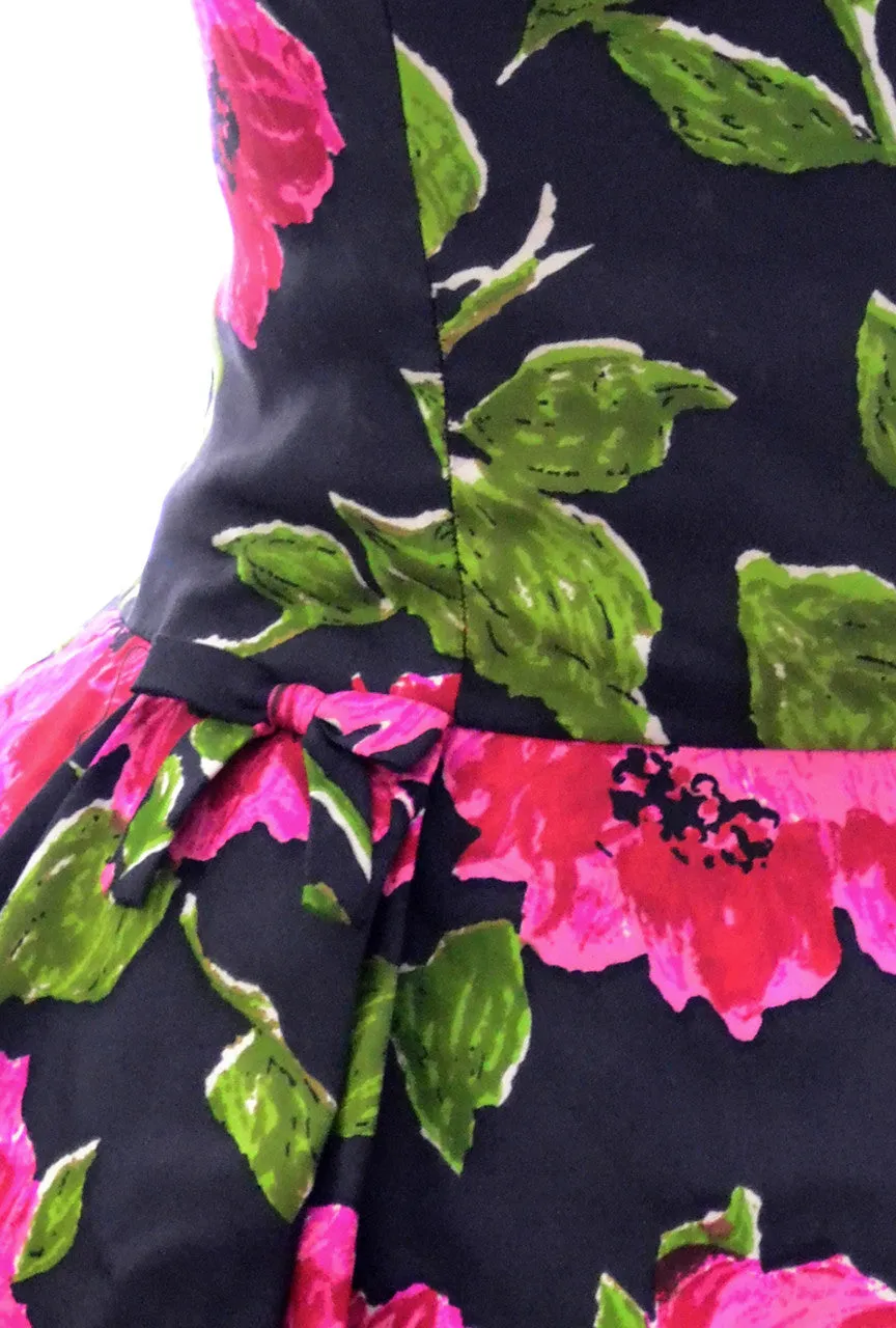 1950s Kay Selig Floral Silk Vintage Dress SOLD
