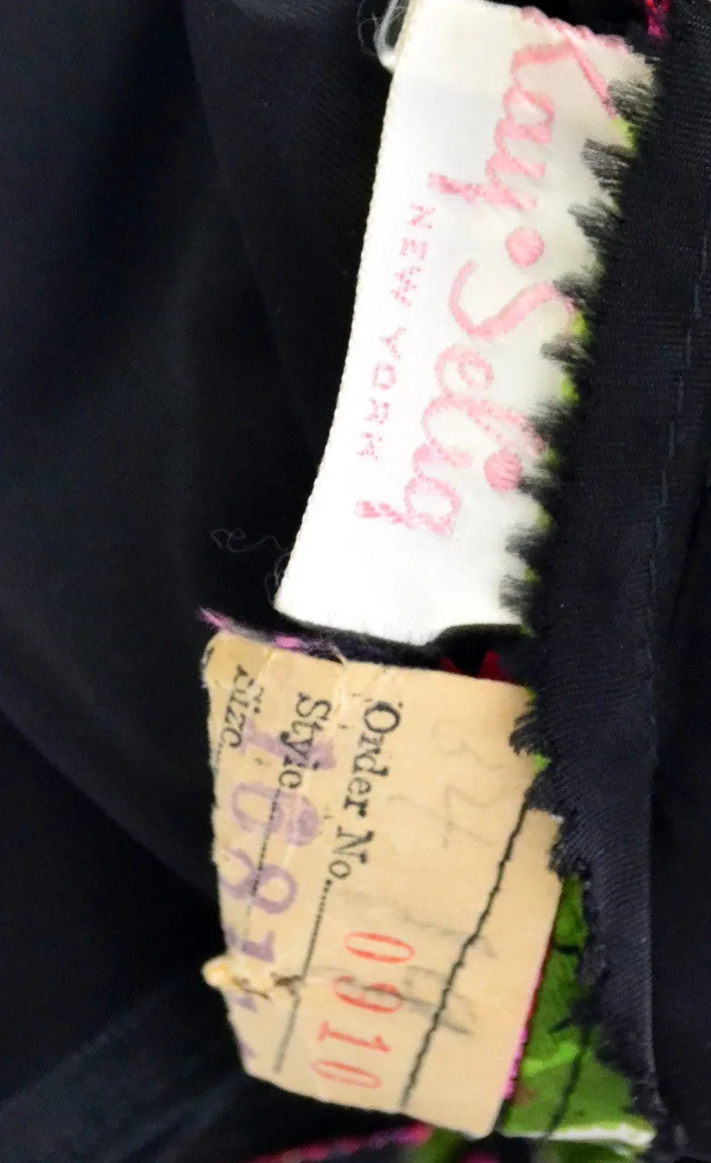 1950s Kay Selig Floral Silk Vintage Dress SOLD