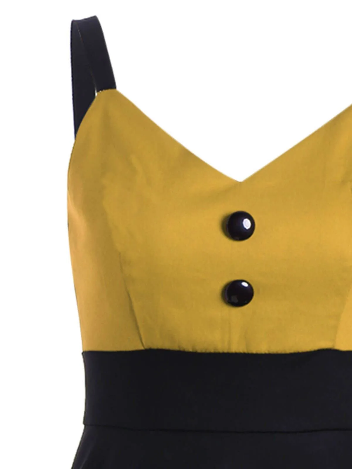 1950s Patchwork Button Swing Dress