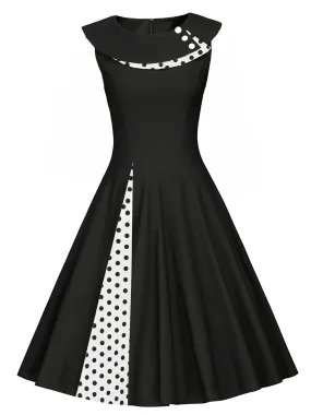 1950s Polka Dot Patchwork Swing Dress