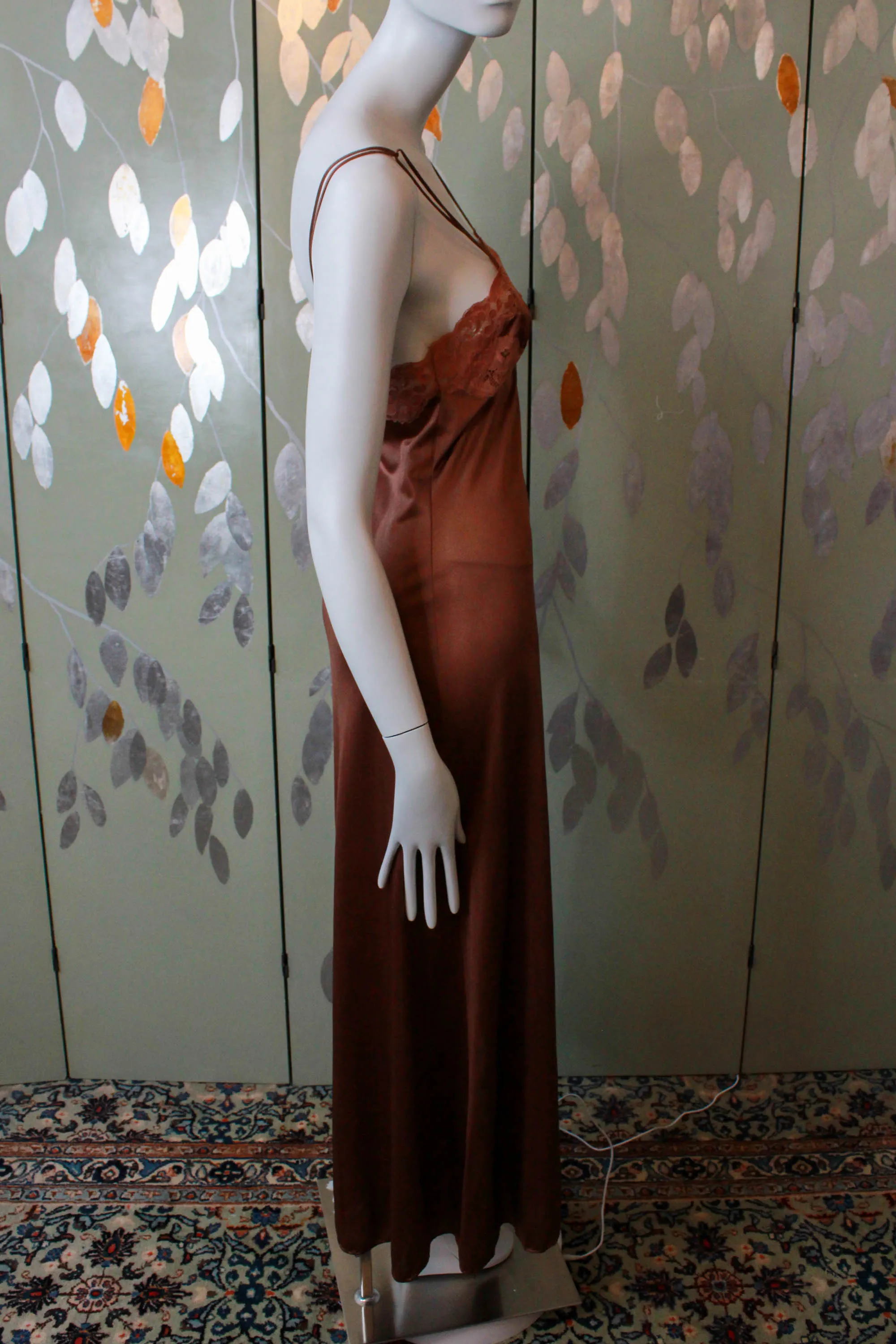 1980s Brown Maxi Slip/Night Gown, XS