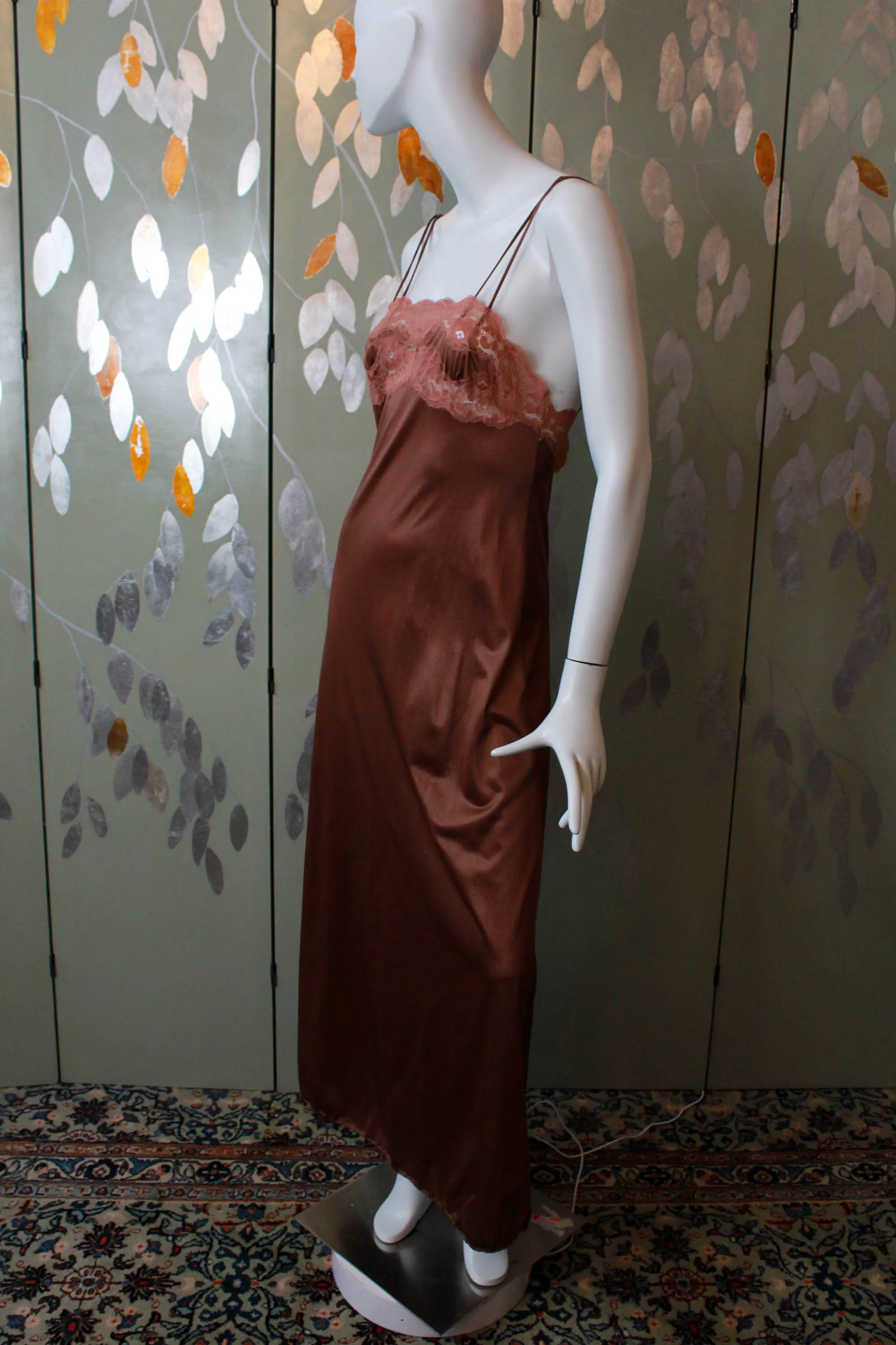 1980s Brown Maxi Slip/Night Gown, XS