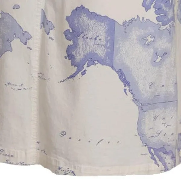 1st Classe Alviero Martini Graphic Midi Skirt - 34W UK 14 White Cotton Blend