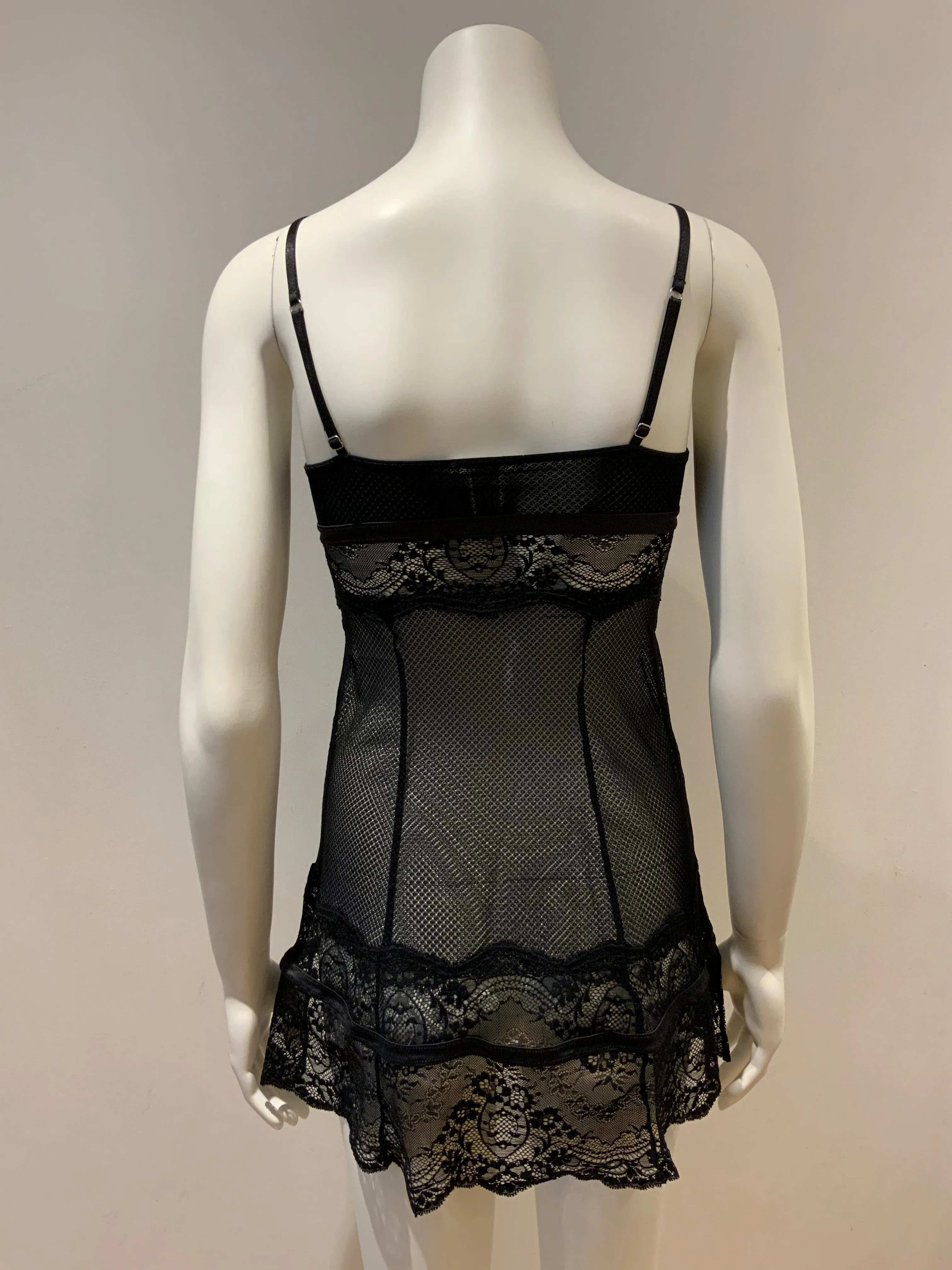 $290 Pleasure State Lace Black Camisole Slip Dress Size S small ladies