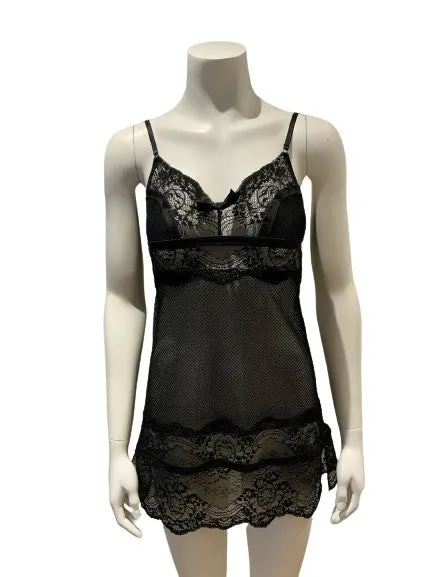 $290 Pleasure State Lace Black Camisole Slip Dress Size S small ladies