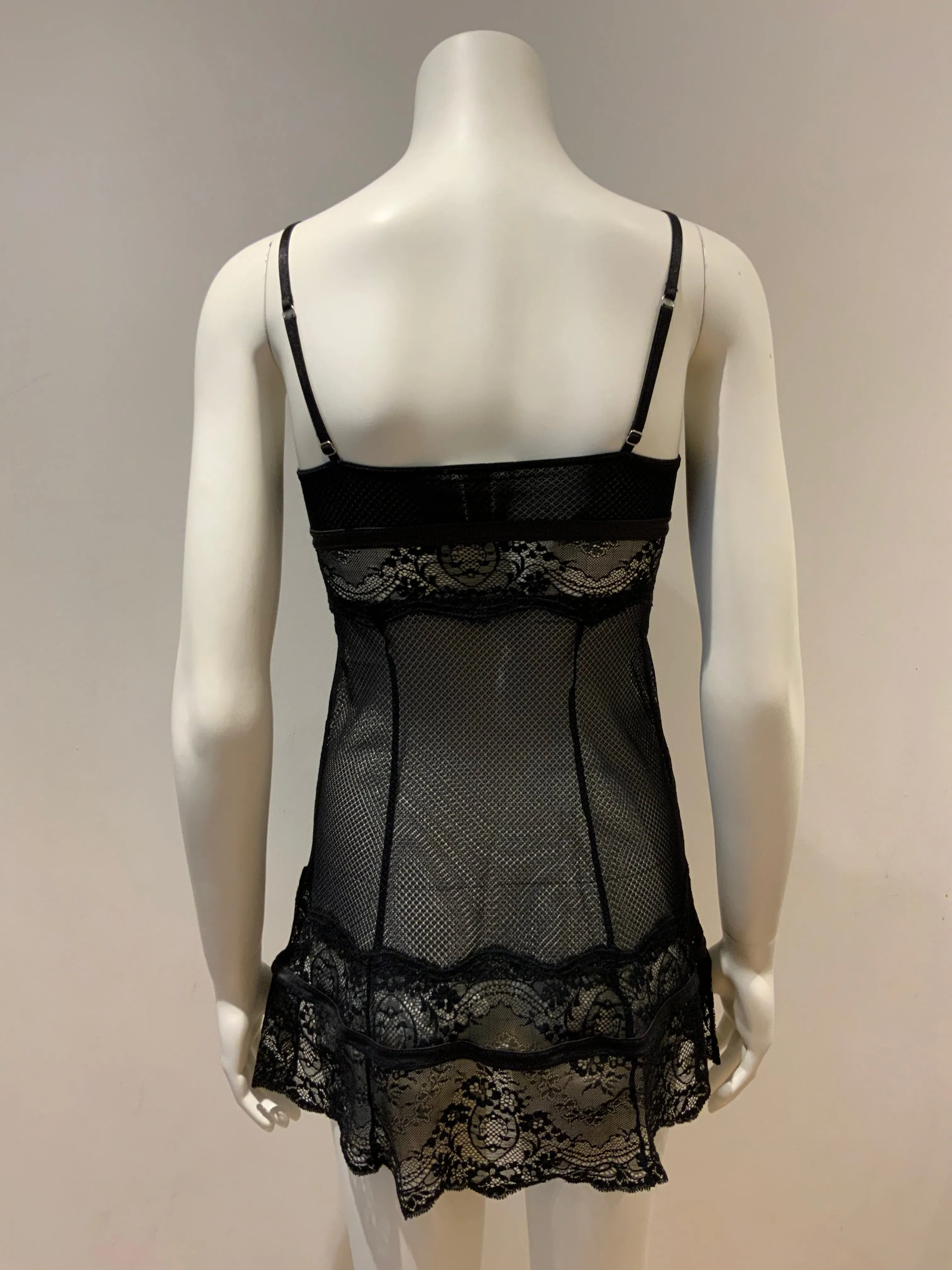 $290 Pleasure State Lace Black Camisole Slip Dress Size S small ladies