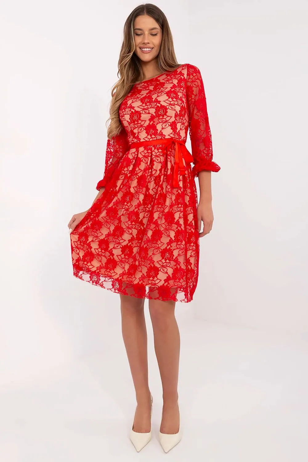 3/4 sleeves evening dress
