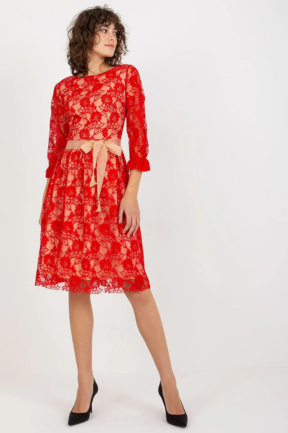 3/4 sleeves evening dress