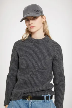 3D collar ribbed jumper in wool and cashmere