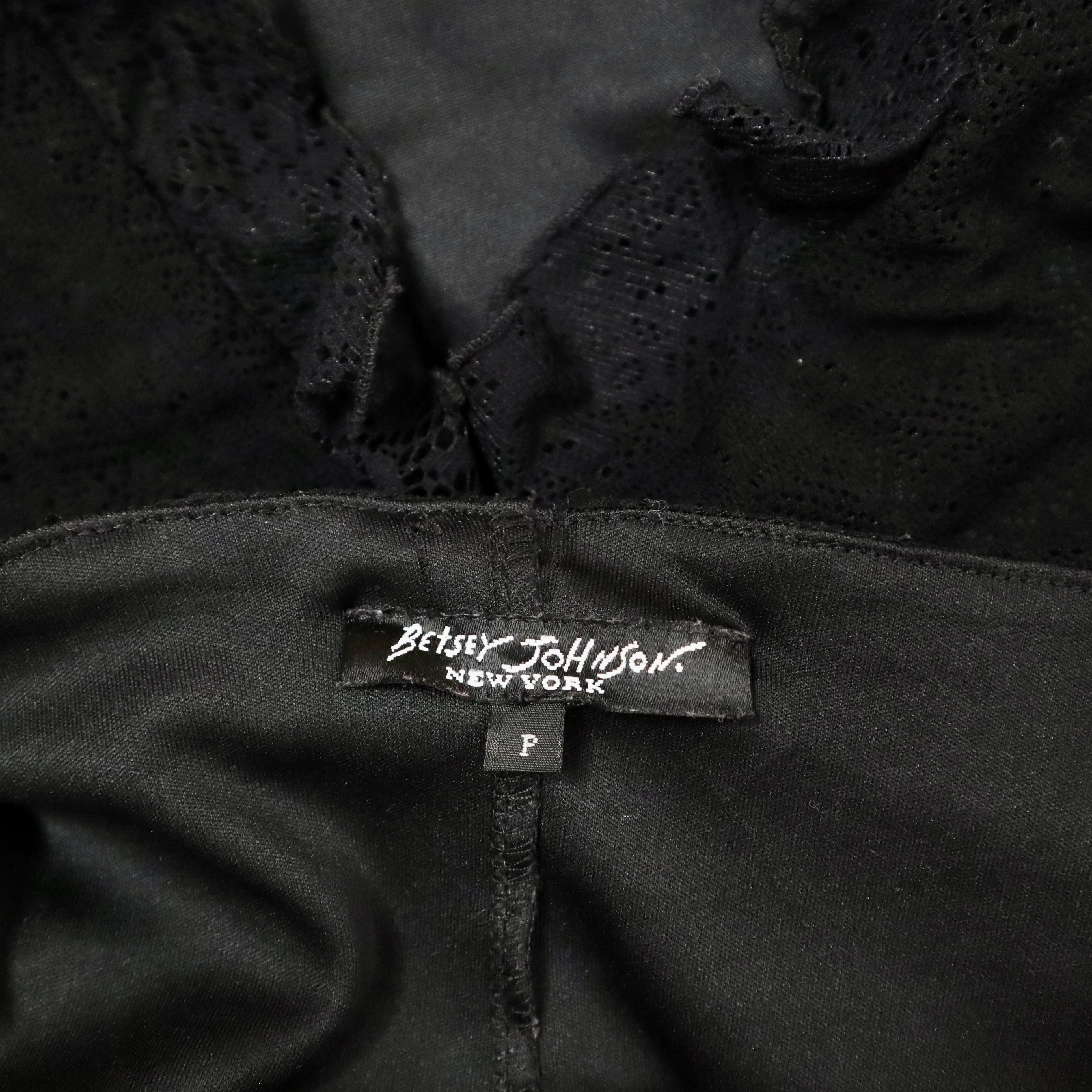 90s BETSEY JOHNSON Black Lace Dress (S)