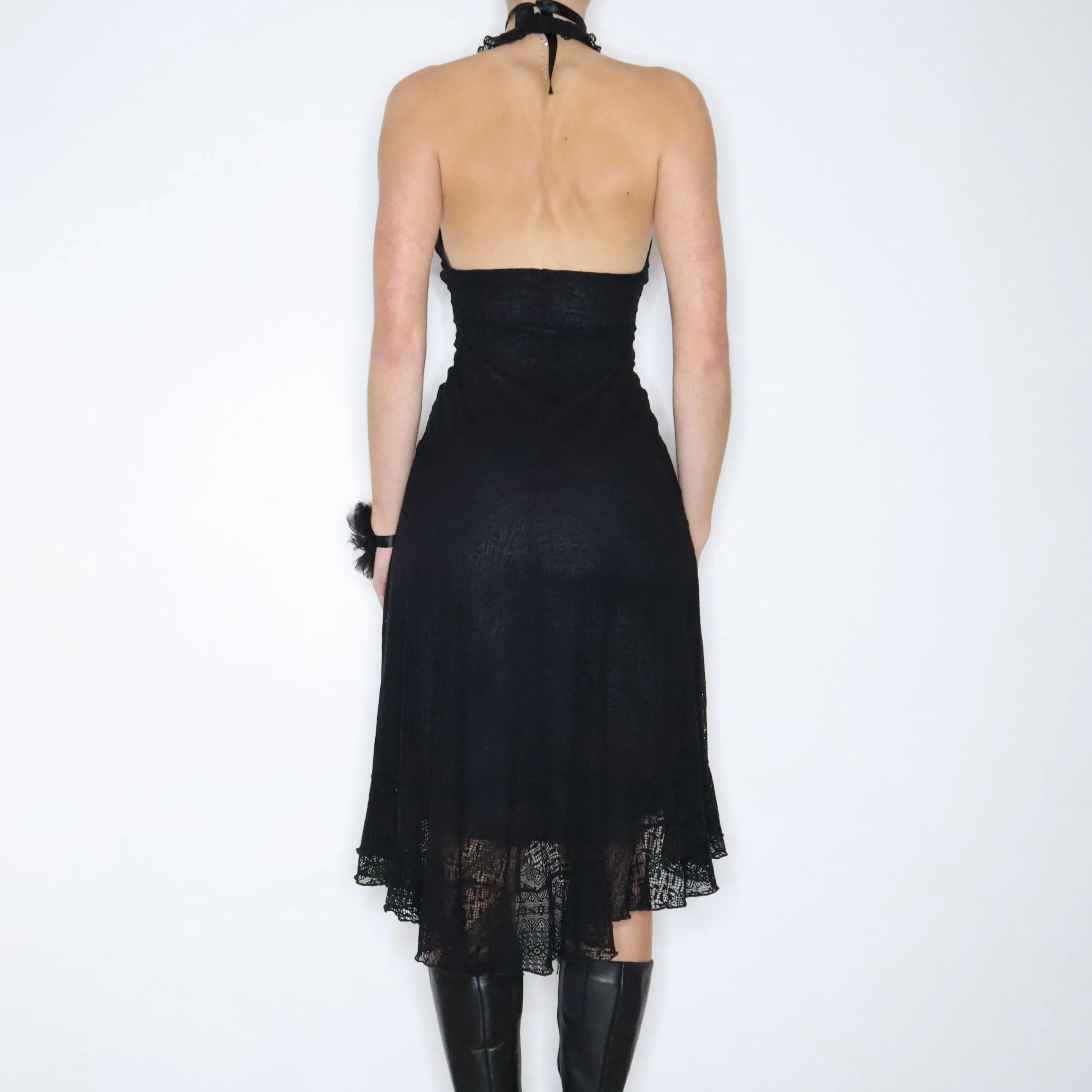 90s BETSEY JOHNSON Black Lace Dress (S)