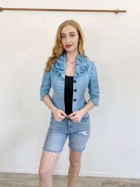 ADRIANNA PAPELL Evening Essentials Sky Blue Jacket