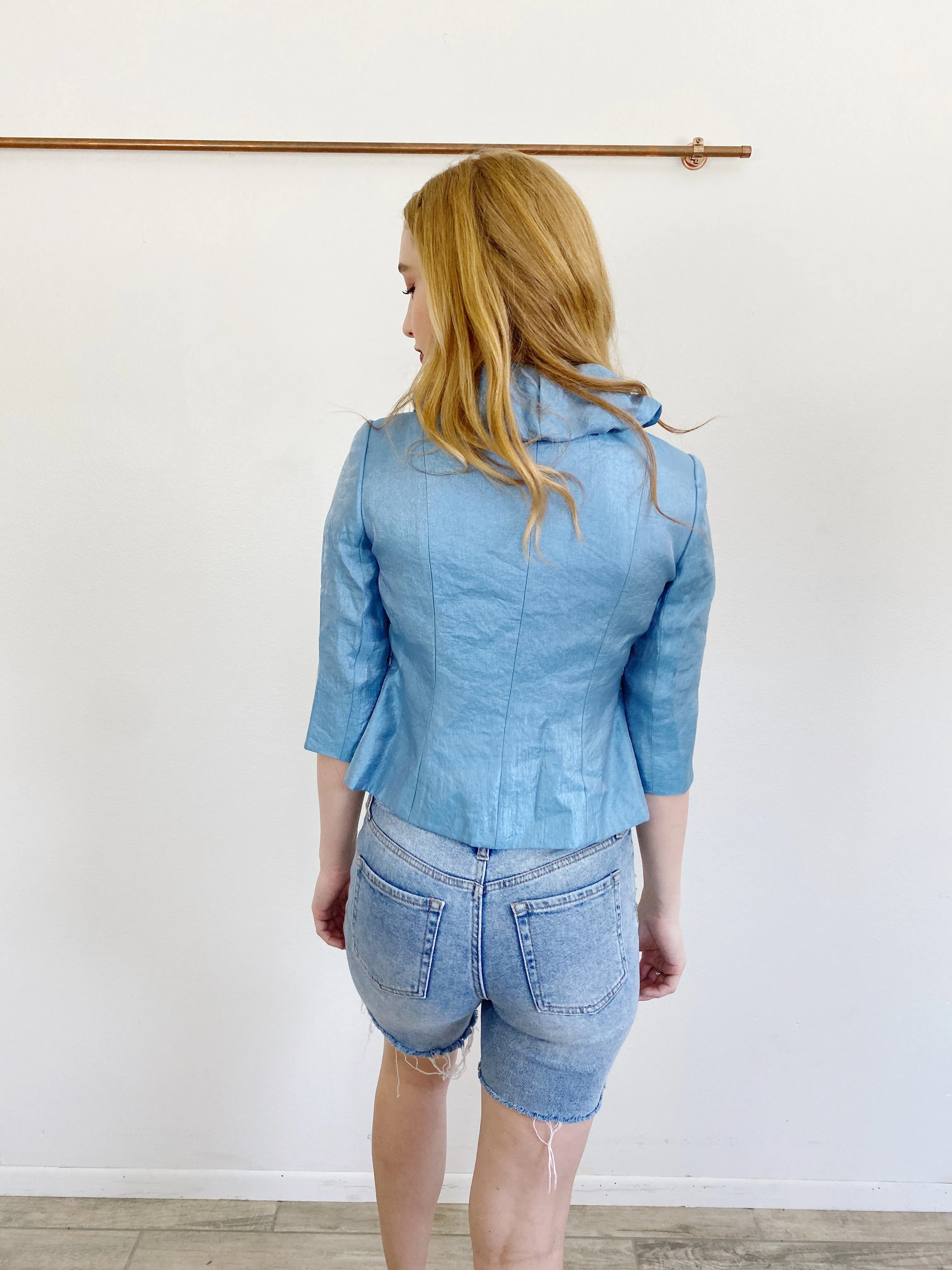 ADRIANNA PAPELL Evening Essentials Sky Blue Jacket