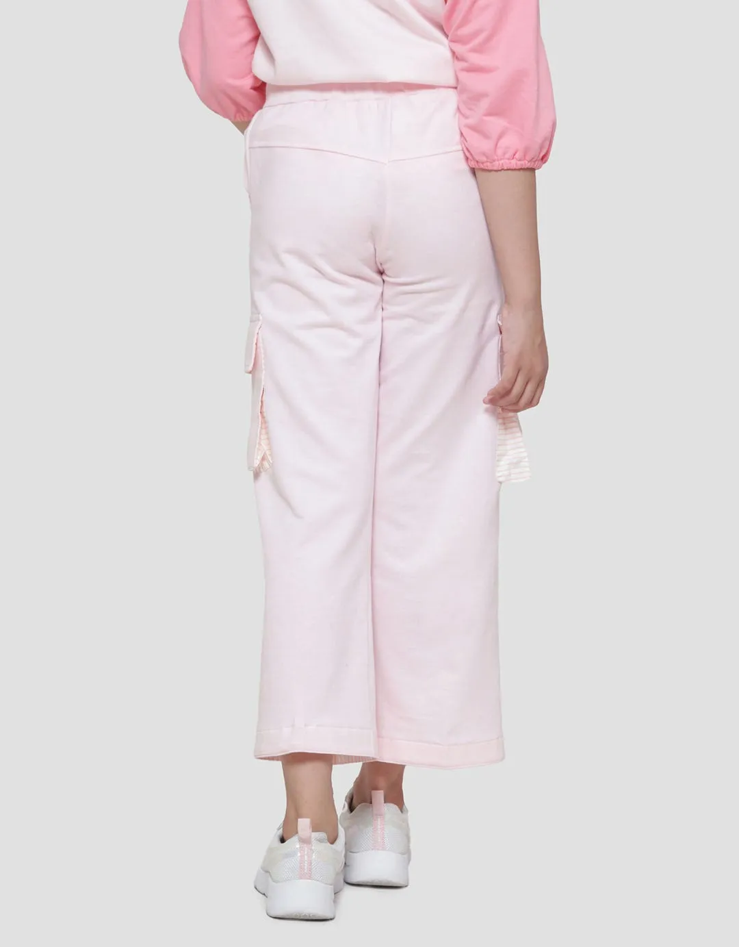 Aero Knit Wide Leg Cat Bordir Glasses Celana Panjang Anak Perempuan
