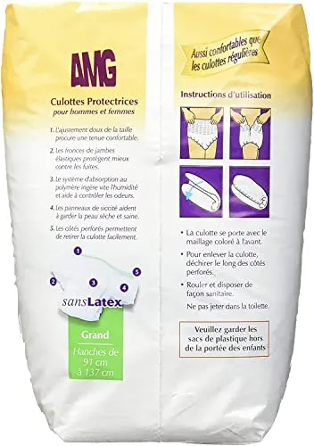 AMG Incontinence Underwear For Men and Women, Large, 18 Count
