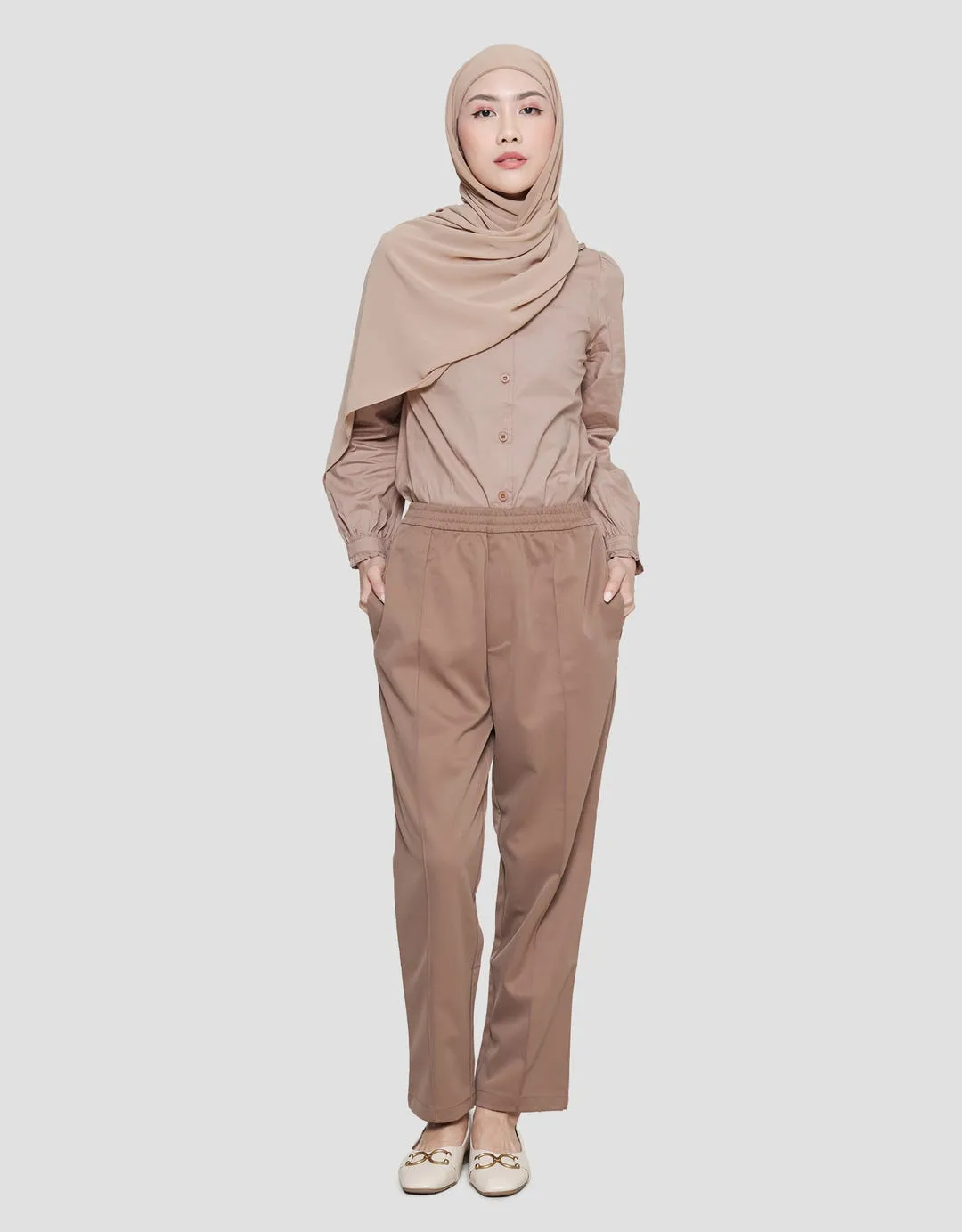 Annisa Full Elastic Pants With Pleats In Front Celana Panjang Wanita