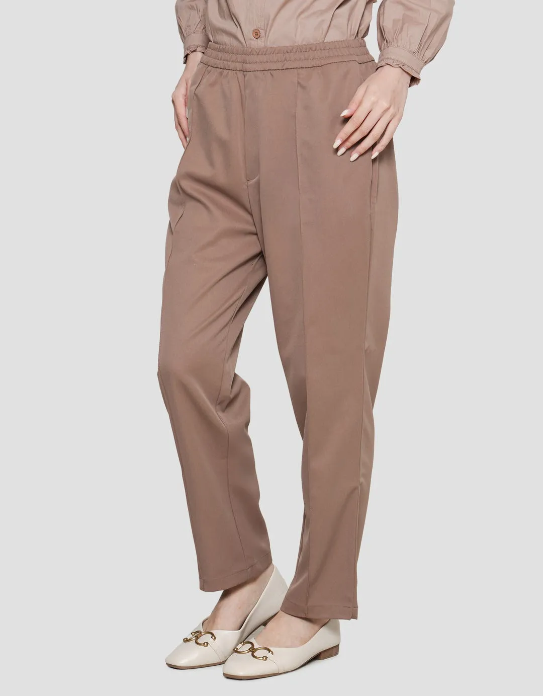 Annisa Full Elastic Pants With Pleats In Front Celana Panjang Wanita