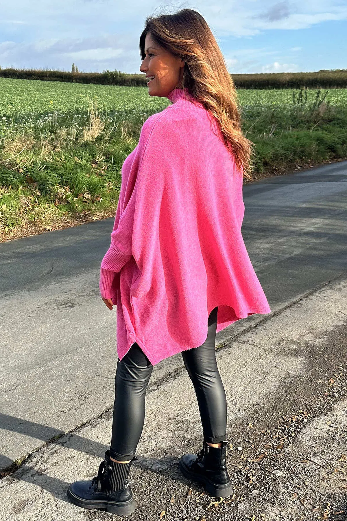 Azure Knitted Jumper Pink