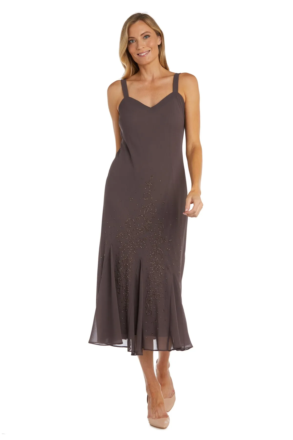 Beaded Slip Chiffon Jacket Dress
