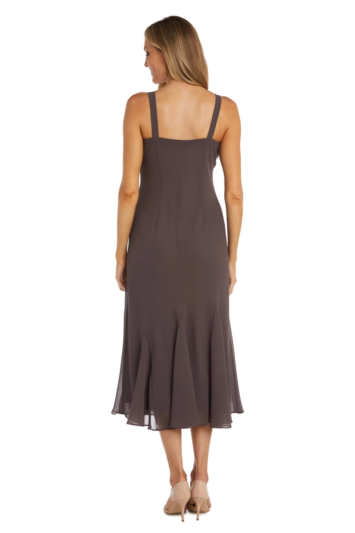 Beaded Slip Chiffon Jacket Dress