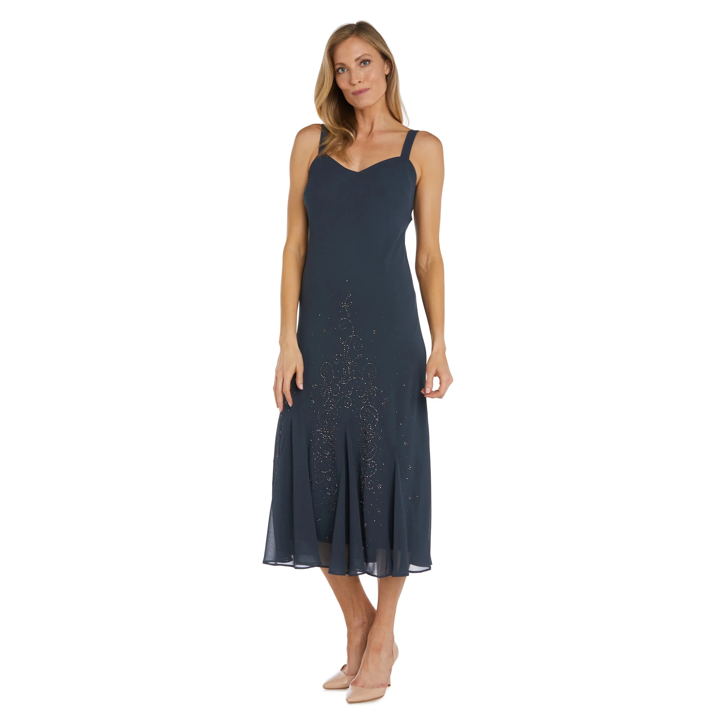 Beaded Slip Chiffon Jacket Dress