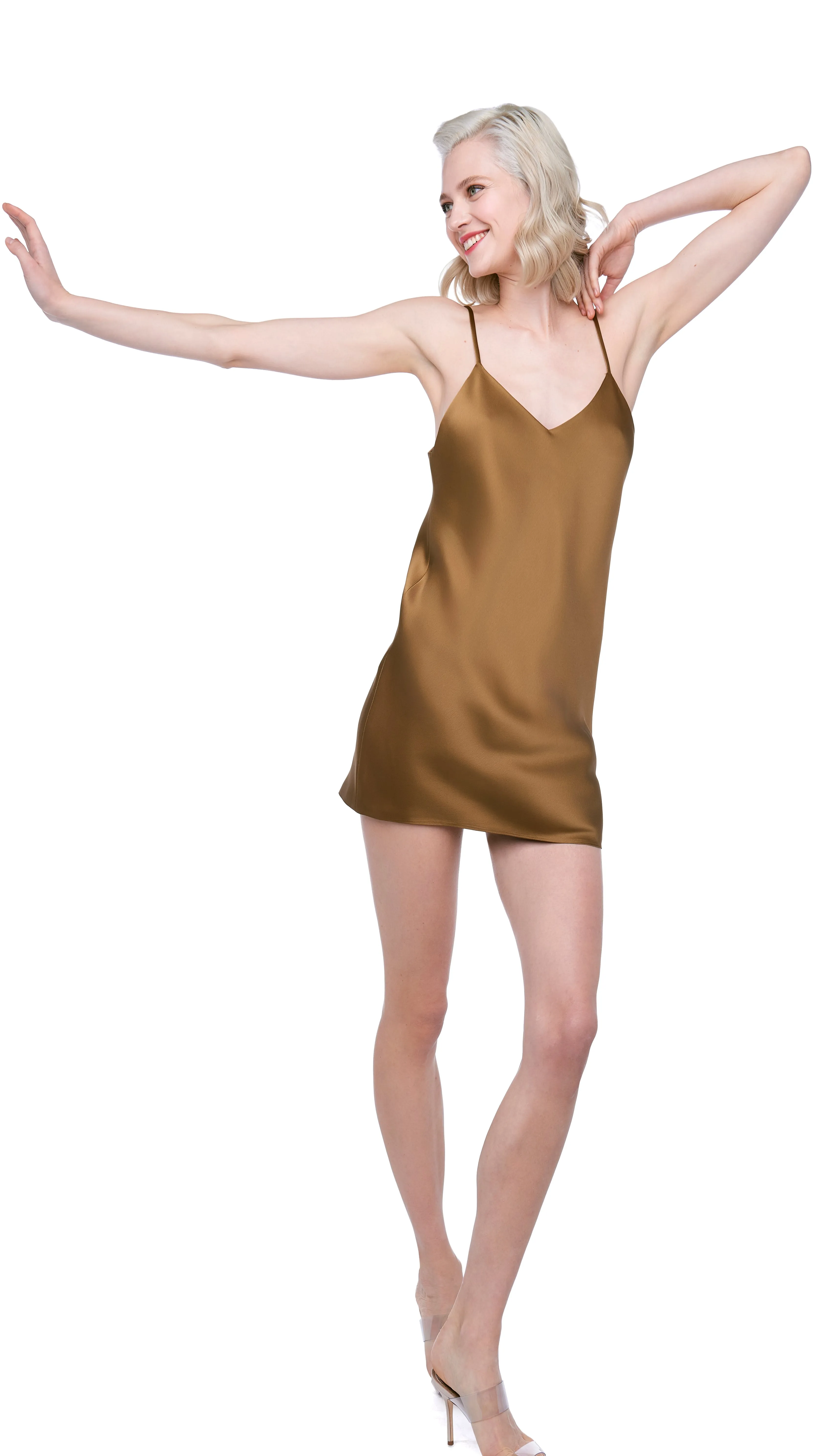 BIAS SLIP MINI DRESS