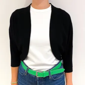 Black Cashmere Batwing Style Bolero Cardigan Small