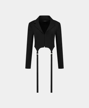 Black Corset Strap Blazer