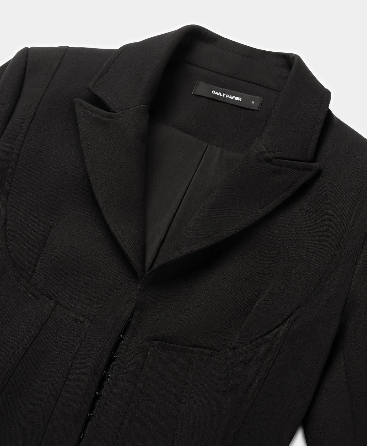 Black Corset Strap Blazer
