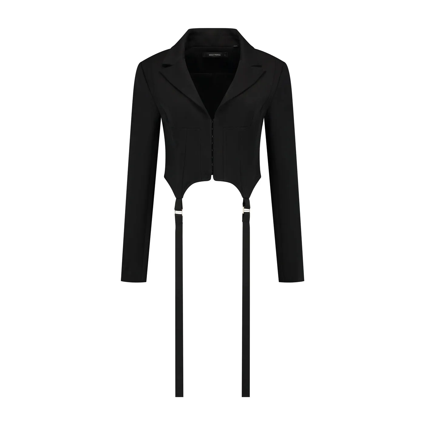 Black Corset Strap Blazer