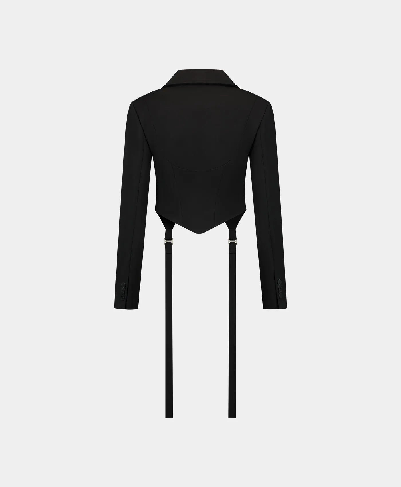 Black Corset Strap Blazer