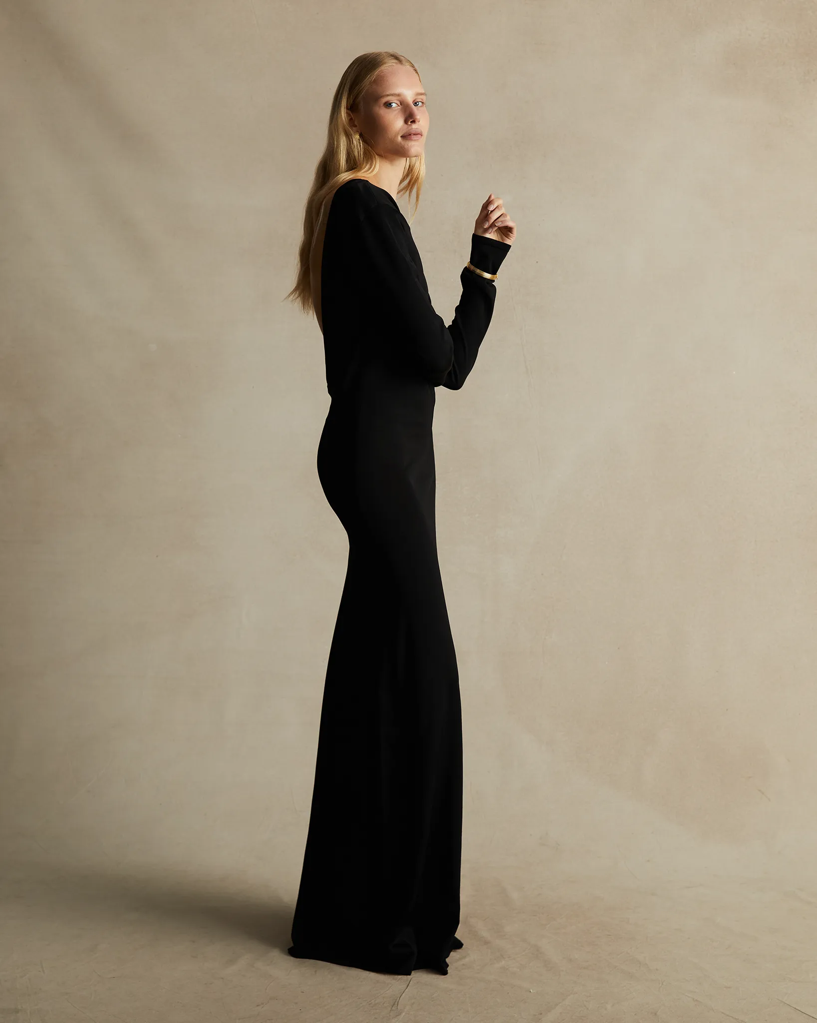 Black Lenna Backless Knit Dress