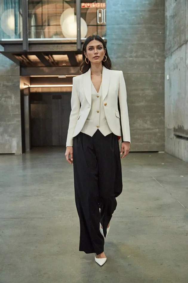 BLAZER BLANCA CON CONTRASTE MADISON