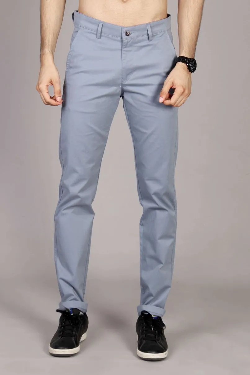 Bluish Grey - 2 way stretch - COTTON PANT