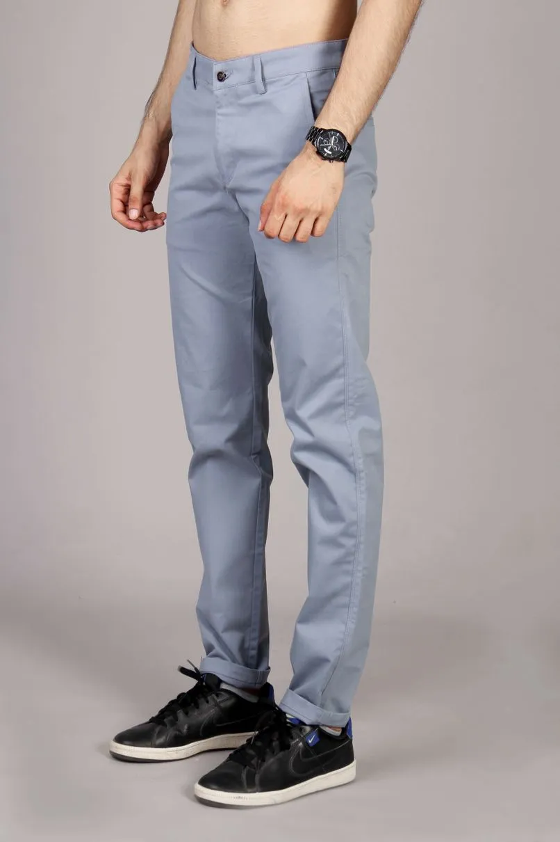 Bluish Grey - 2 way stretch - COTTON PANT