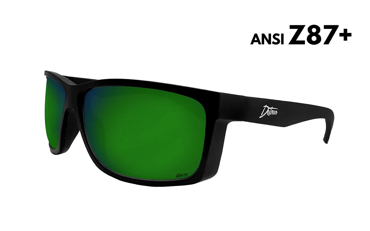 Breach - Matte Black - Green Machine Polarized ANSI Z87 