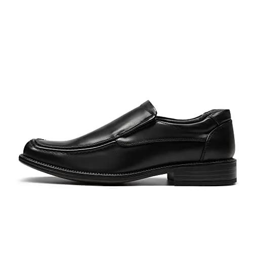 Bruno Marc Men's Goldman-02 Black Slip on Leather Lined Square Toe Dress Loafers Shoes for Casual Weekend Formal Work - 10.5 M US