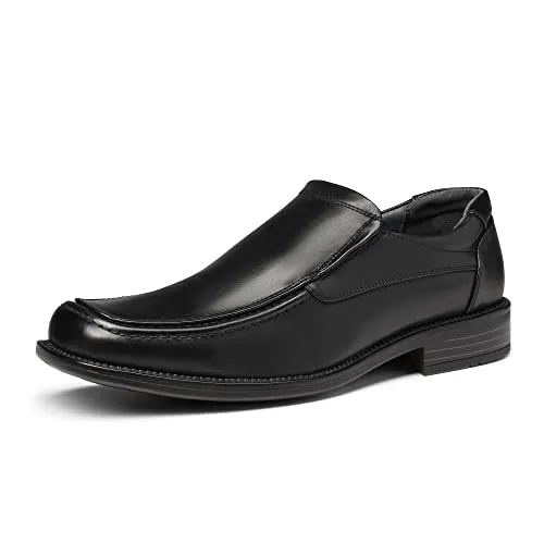 Bruno Marc Men's Goldman-02 Black Slip on Leather Lined Square Toe Dress Loafers Shoes for Casual Weekend Formal Work - 10.5 M US